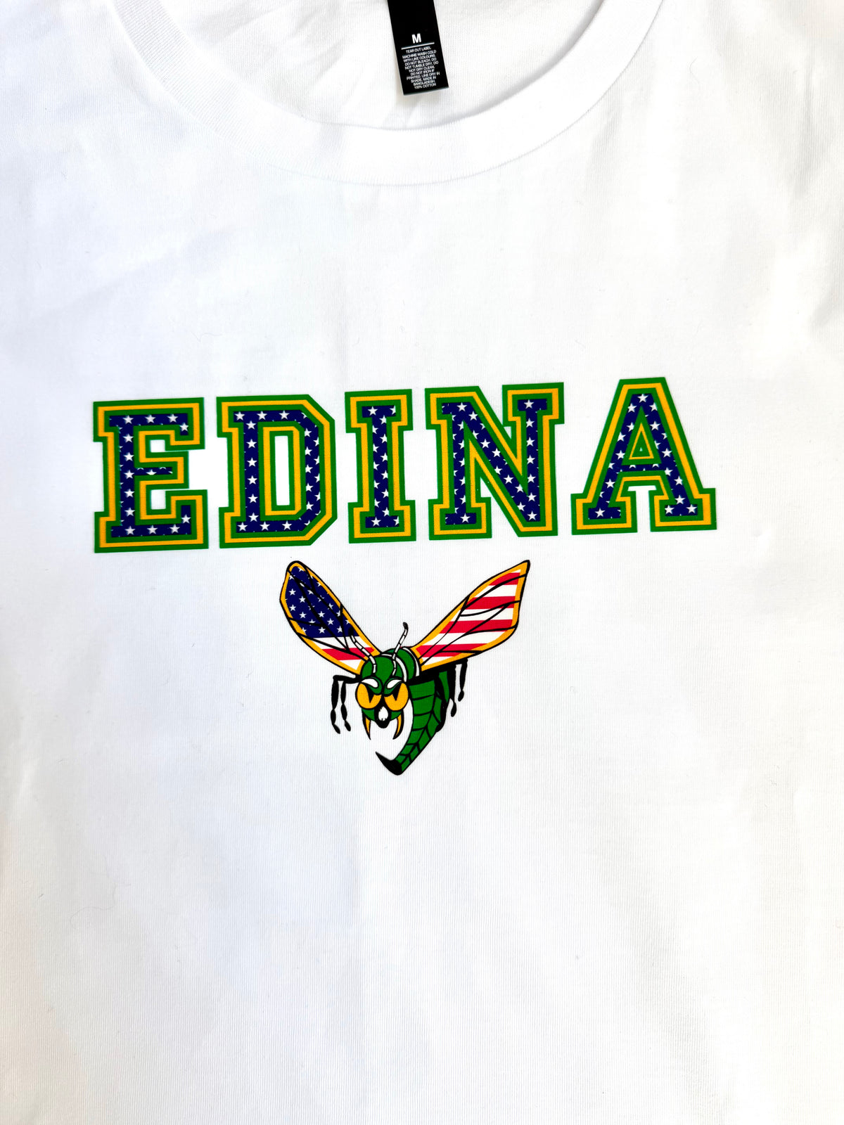 Edina Hornets R,W,B White  Tee
