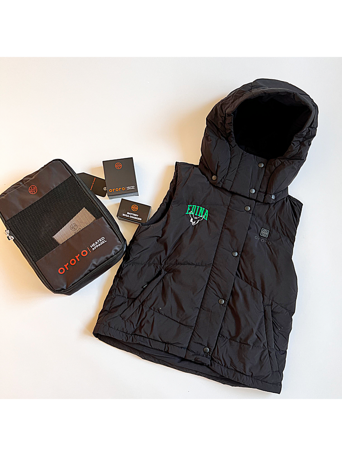 ORORO WOMEN'S HEATED CROPPED PUFFER DOWN VEST