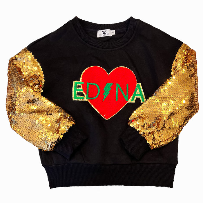 Edina Gold Sequin Sweatshirt