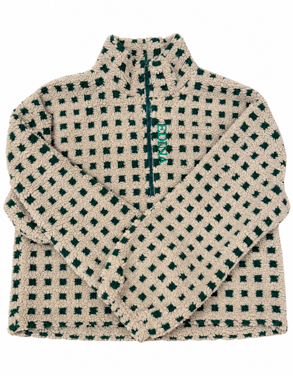 Green Checkered Fleece Jacket
