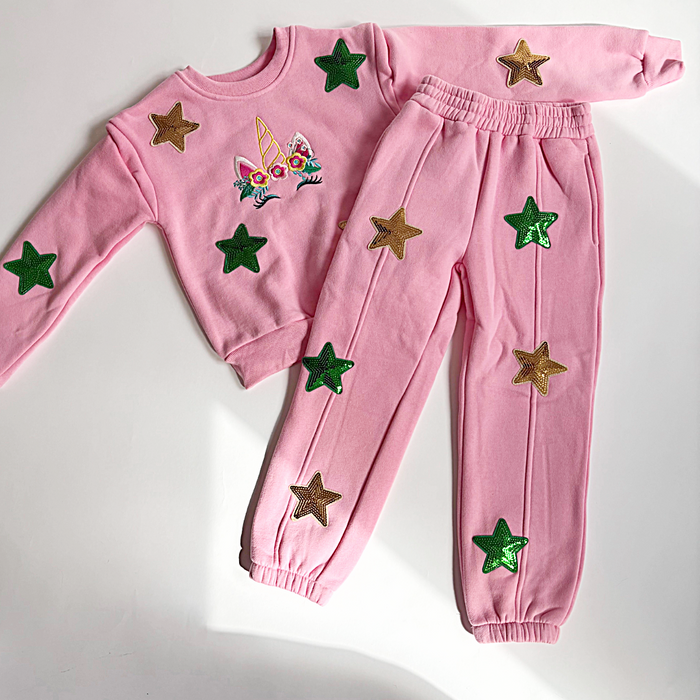 Unicorn Girls Star Sequin Set
