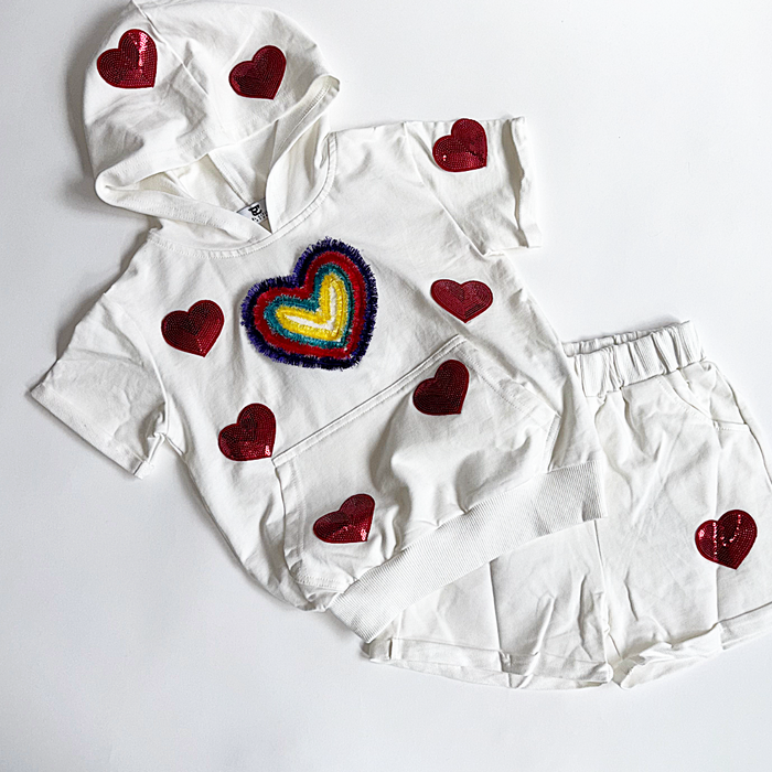 Heart Girls Sequin Set